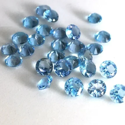 Natural Blue Aquamarine Round Cut 5 mm 20 Pcs Loose Gemstone